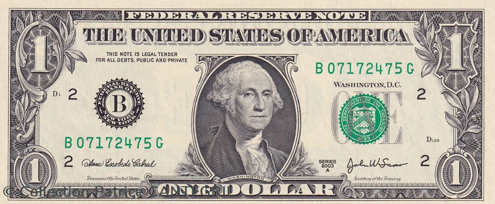 1 Dollar Federal Reserve System 2003 B - New York NY Unc Pick 515 a billets amerique du nord etats unis 1 dollar federal reserve system 2003 b new york ny unc pick 515 a
