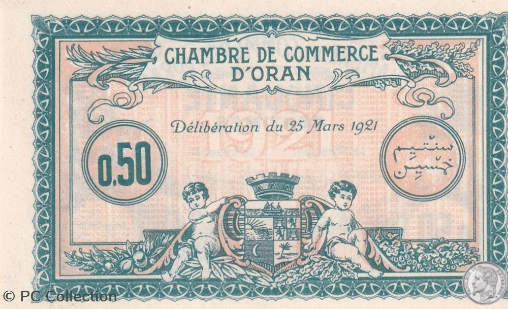 141-25 -25/03/1921 Oran 50 Cts Cdc billets afrique algerie 141 25 25 03 1921 oran 50 cts cdc