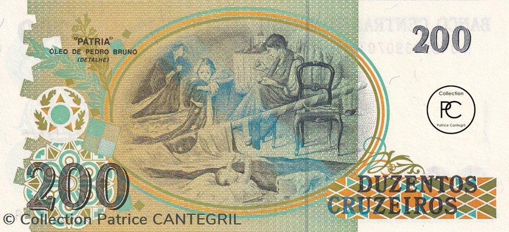 1990 Pick229 200 Cruzeiro brésilien Unc billets amerique du sud 1990 pick229 200 cruzeiro bresilien unc