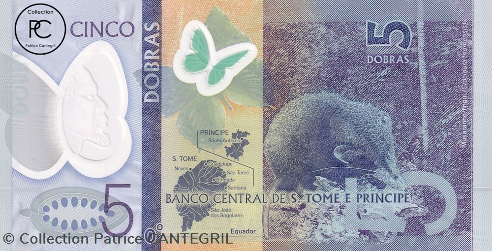 2016 Pick70a 5 Db - Dobra santoméen Unc billets afrique sao et principe 2016 pick70a 5 db dobra santomeen unc