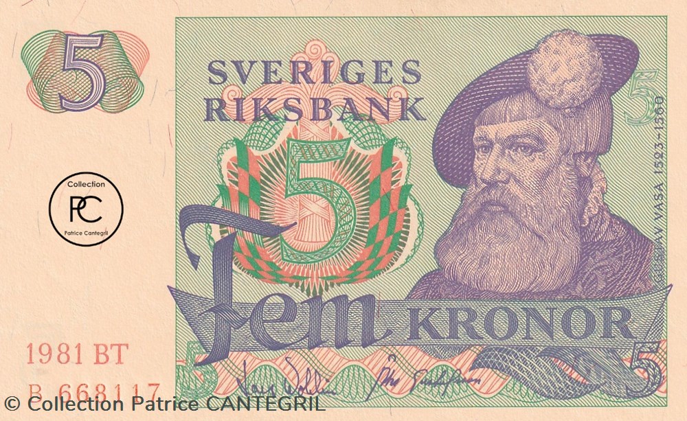 1981 Pick 51d 5 Kronor Sveriges Riksbank Unc billets europe suede 1981 pick 51d 5 kronor sveriges riksbank unc