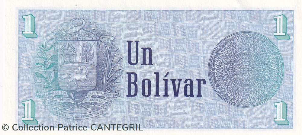 1 Bolívar Banco Central de Venezuela 05.10.1989 Unc Pick 68 billets amerique du sud 1 bolivar banco central de venezuela 05 10 1989 unc pick 68