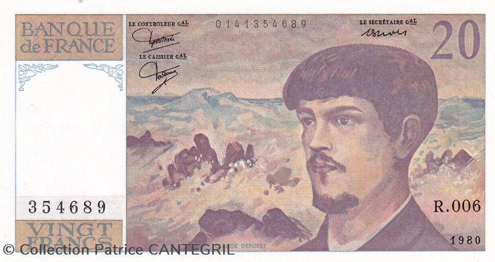 billets europe france 1980 pick 151a 20 francs debussy unc