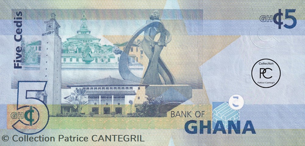 2015 Pick38f 5 GH₵ - Cedi ghanéen Unc billets afrique ghana 2015 pick38f 5 gh cedi ghaneen unc