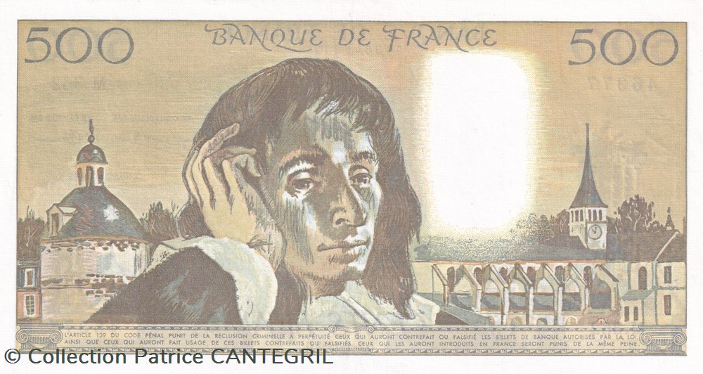 1992 Pick 156i 500 Francs Pascal Unc billets europe france 1992 pick 156i 500 francs pascal unc