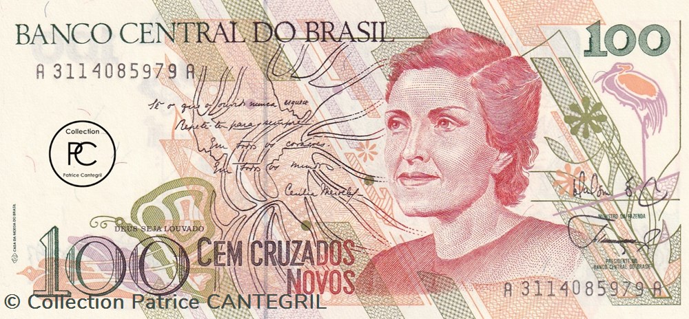 1989 Pick220a 100 NCz$ - Nouveau cruzado brésilien Unc billets amerique du sud 1989 pick220a 100 ncz nouveau cruzado bresilien unc