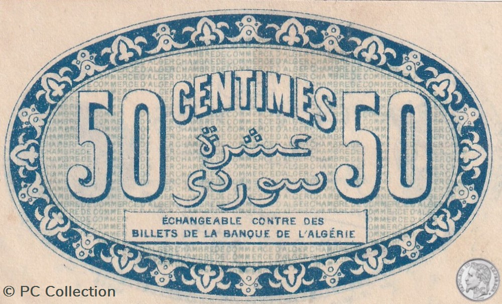 137-8-13/1/1915 Alger 50 cts Cdc. (9) billets afrique algerie 137 8 13 1 1915 alger 50 cts cdc 9