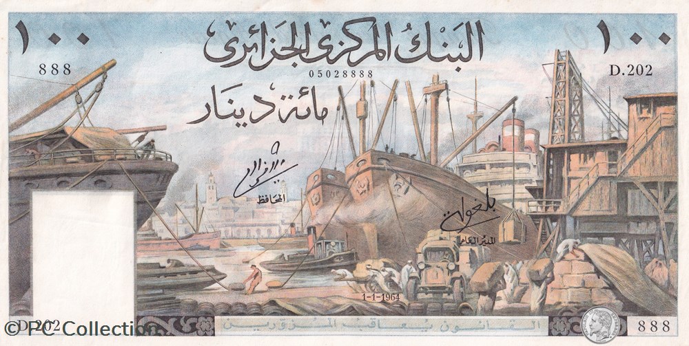 1964 Pick125a 888 100 د.ج - Dinar algérien SPL billets afrique 1964 pick125a 888 100 dinar algerien spl