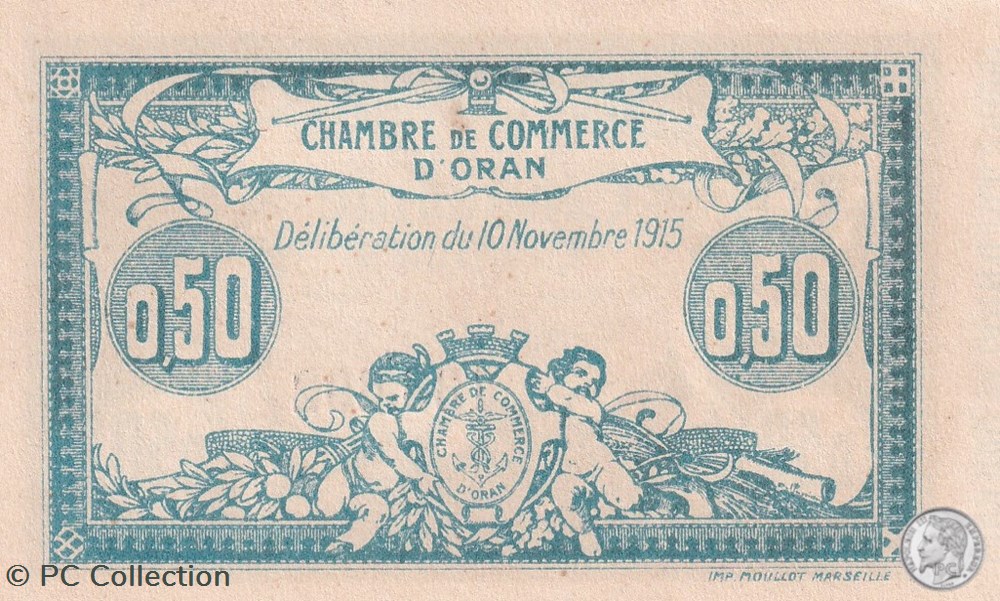 141-4 -10/11/1915 Oran 50 Cts - Série I - Cdc billets afrique algerie 141 4 10 11 1915 oran 50 cts serie i cdc