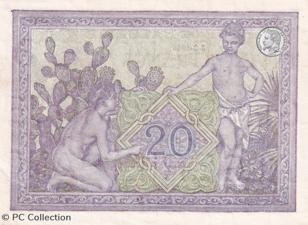 1943 Pick-92a 20 Franc algérien Unc billets afrique 1943 pick 92a 20 franc algerien unc