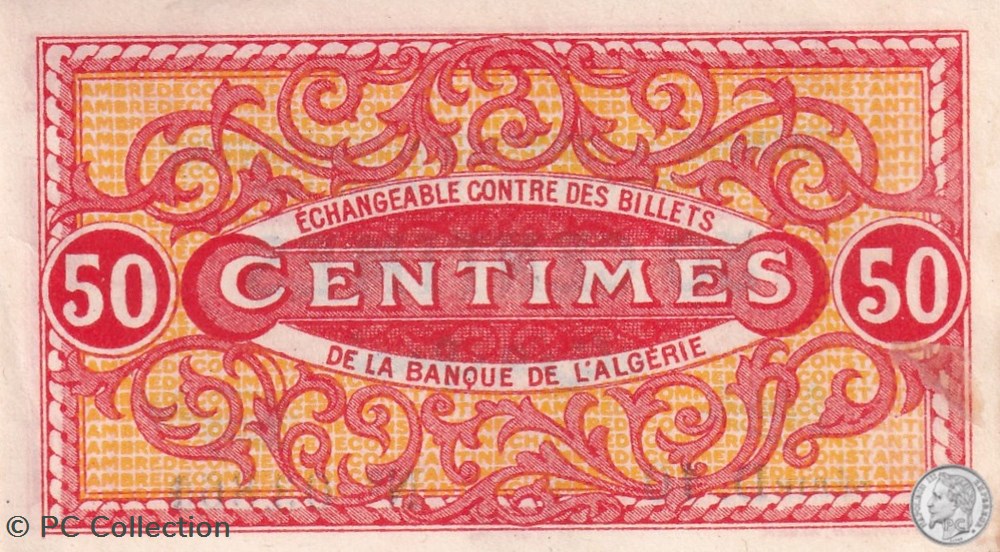 billets afrique algerie 140 23 13 4 1920 constantine 50 centimes cdc series d10