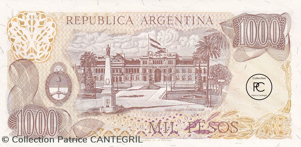 billets amerique du sud argentine 1982 pick304d 1 1 000 l peso ley argentin unc