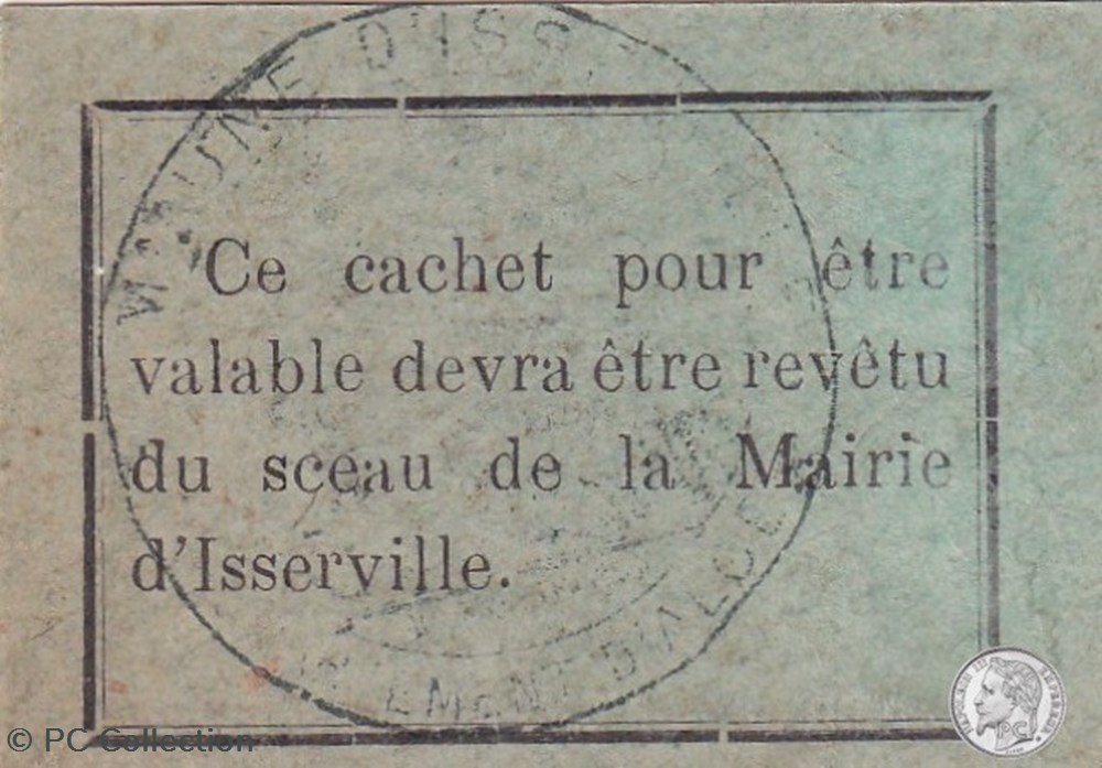ISSERVILLE 1 - vert - 0,05 franc 1917 billets afrique algerie isserville 1 vert 0 05 franc 1917