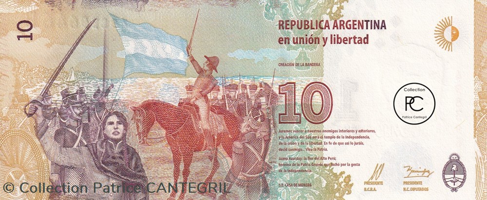 2016 Pick360a 10 $ - Peso argentin Unc billets amerique du sud argentine 2016 pick360a 10 peso argentin unc