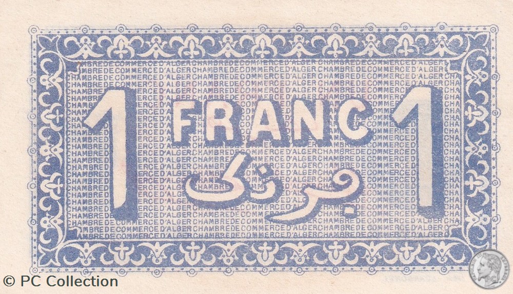 137-18-22/6/1921 Alger 1 Franc Cdc.(1) billets afrique algerie 137 18 22 6 1921 alger 1 franc cdc 1