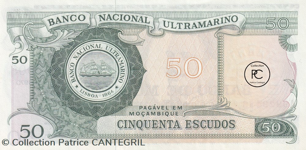 1970 Pick111a.4 50 Escudo mozambicains Unc billets afrique mozambique 1970 pick111a 4 50 escudo mozambicains unc