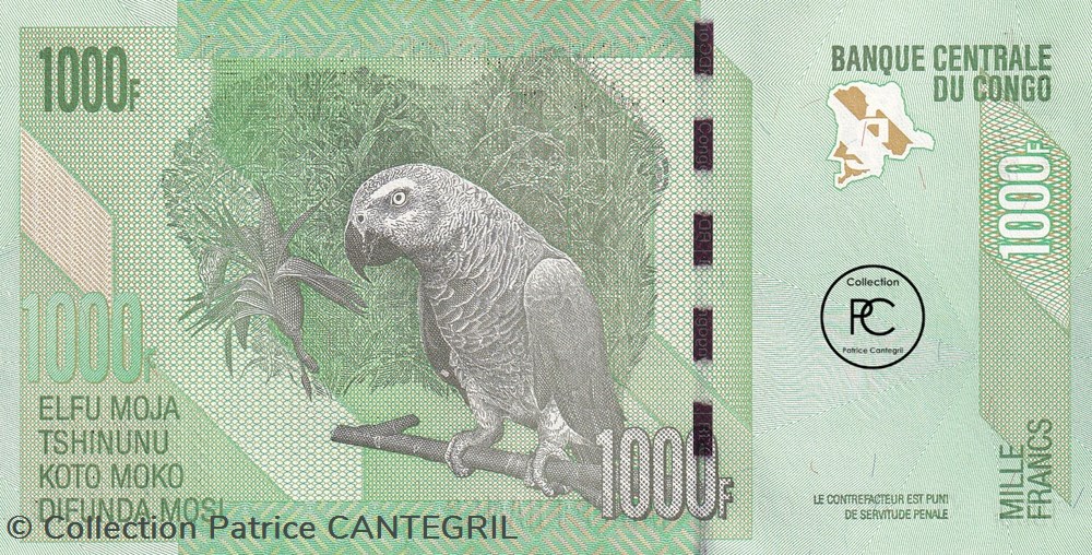 2005 Pick101a 1 000 FC - Franc congolais Unc billets afrique republique du 2005 pick101a 1 000 fc franc congolais unc
