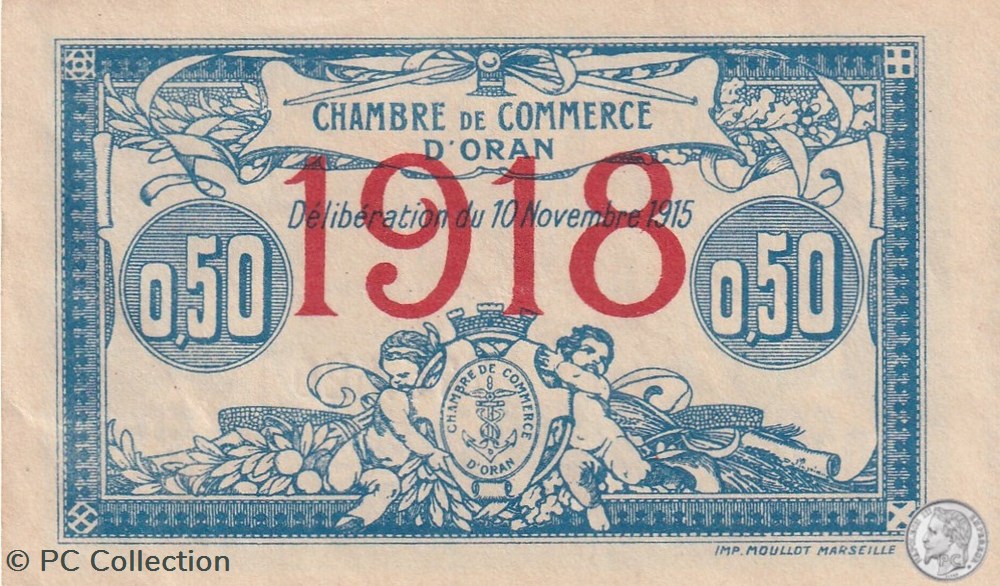 141-19-10/11/1915 Oran 50 Cts - Série II - Cdc billets afrique algerie 141 19 10 11 1915 oran 50 cts serie ii cdc