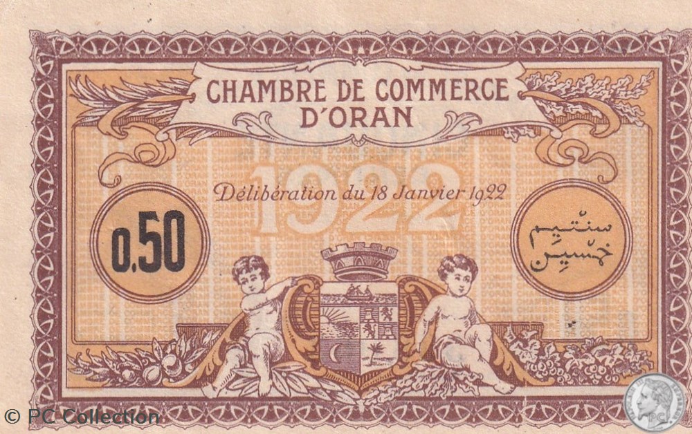 141-31- 18/1/1922 Oran 50 Cts Cdc billets afrique algerie 141 31 18 1 1922 oran 50 cts cdc
