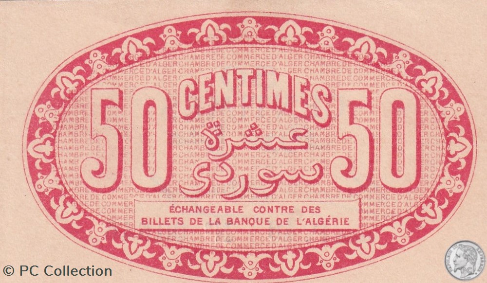 137-11-25/6/1919 Alger 50 cts Cdc.(2) billets afrique algerie 137 11 25 6 1919 alger 50 cts cdc 2
