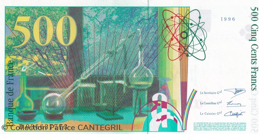 1996 Pick 160b 500 Francs Pierre et Marie Curie Unc billets europe france 1996 pick 160b 500 francs pierre et marie curie unc