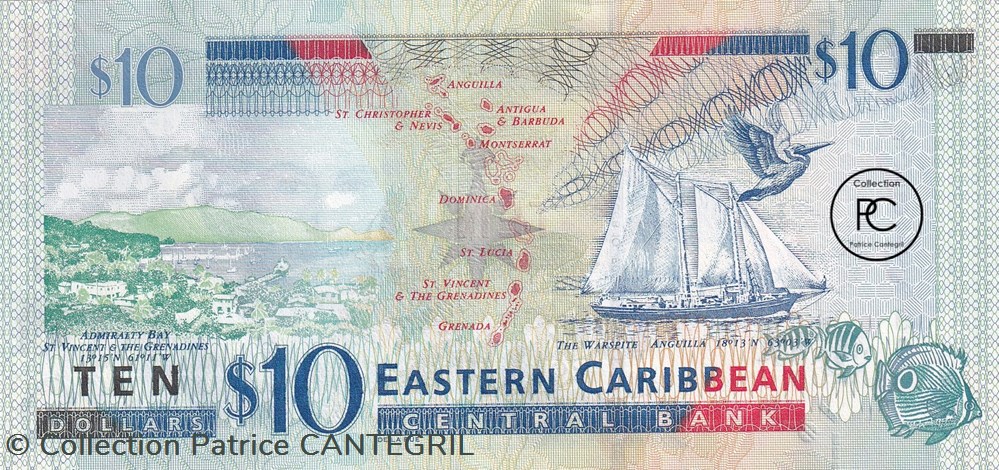 2012 Pick52a 10 EC$ - Dollar des Caraïbes orientales Unc billets 2012 pick52a 10 ec dollar des caraibes orientales unc