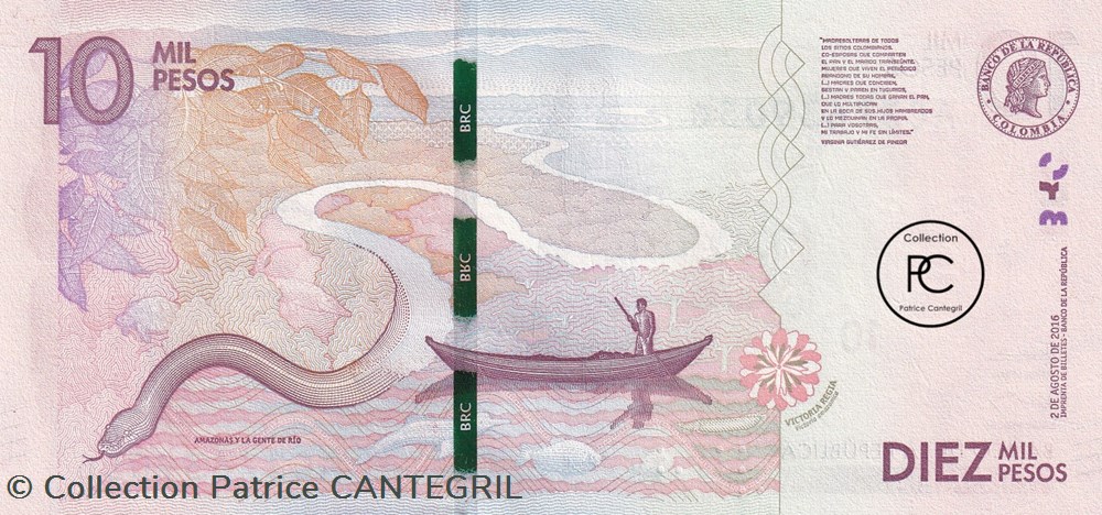 2016 Pick460b 10 000 $ - Peso colombien Unc billets amerique du sud 2016 pick460b 10 000 peso colombien unc