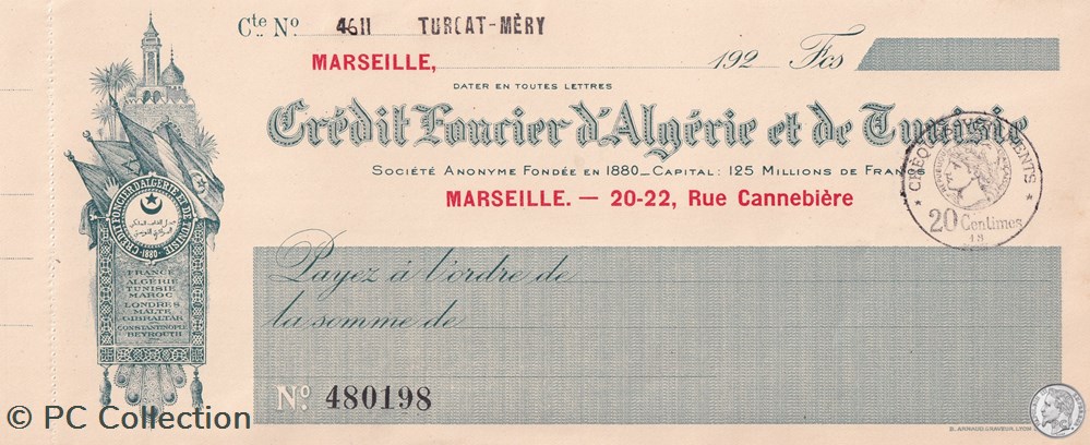 Algérie - Tunisie - Crédit Foncier - 1928 - Etat : NEUF (3) billets afrique algerie tunisie credit foncier 1928 etat neuf 3