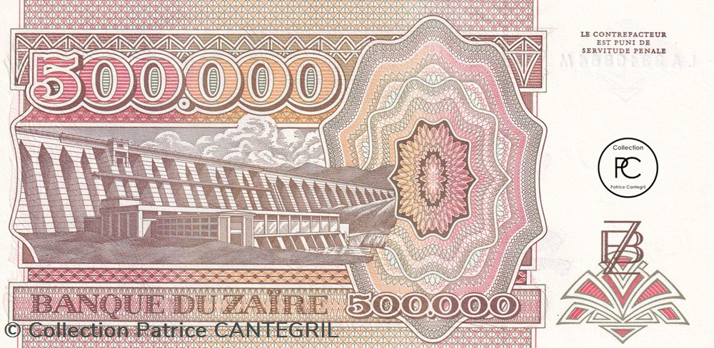 1992 Pick43a.2 500 000 Ƶ - Zaïre zairéen Unc billets afrique 1992 pick43a 2 500 000 zaire zaireen unc