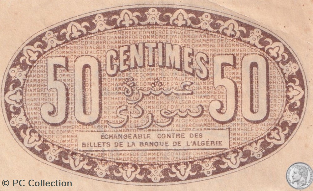 137-9-13/1/1915 Alger 50 cts Cdc.(7) billets afrique algerie 137 9 13 1 1915 alger 50 cts cdc 7