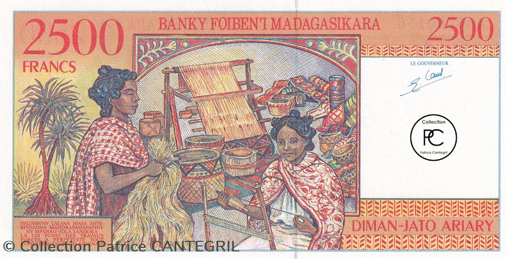 1998 Pick81 2 500 Fmg - Franc malgache Unc billets afrique madagascar 1998 pick81 2 500 fmg franc malgache unc