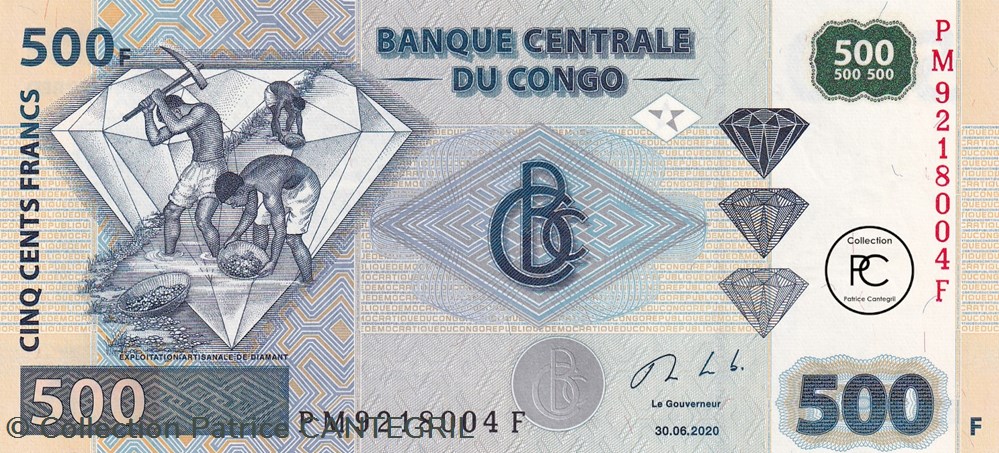 2020 Pick96 500 FC - Franc congolais Unc billets afrique republique du 2020 pick96 500 fc franc congolais unc
