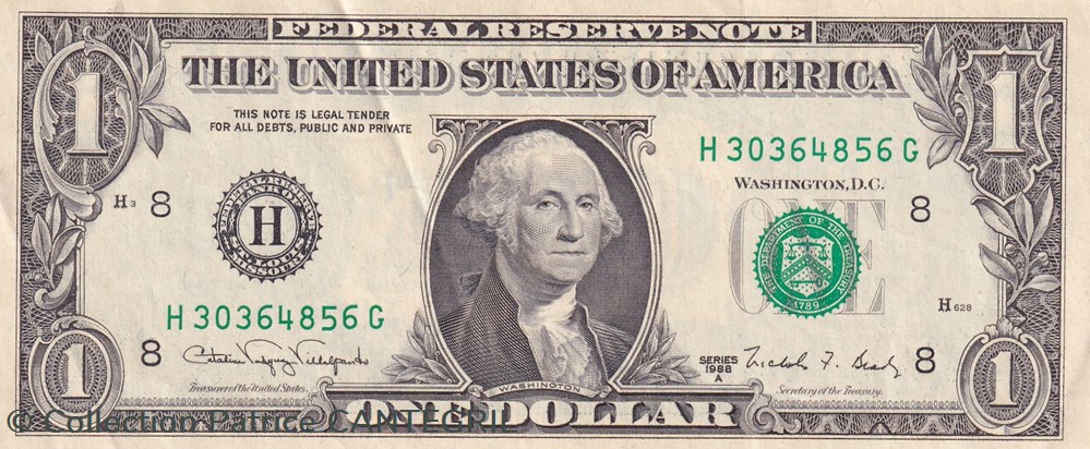 1 Dollar Federal Reserve System 1988 H - St. Louis MO Sup Pick 480b billets amerique du nord etats unis 1 dollar federal reserve system 1988 h st louis mo sup pick 480b
