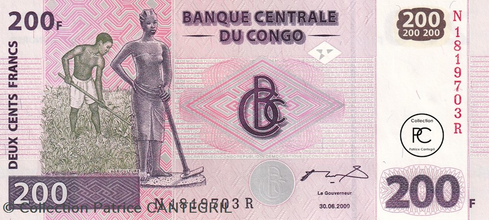 2000 Pick 95a 200 Francs Unc billets afrique republique du congo 2000 pick 95a 200 francs unc