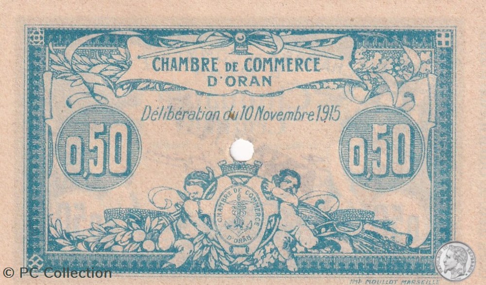 141-5 -10/11/1915 Oran 50 Cts - Série Annule - Cdc billets afrique algerie 141 5 10 11 1915 oran 50 cts serie annule cdc