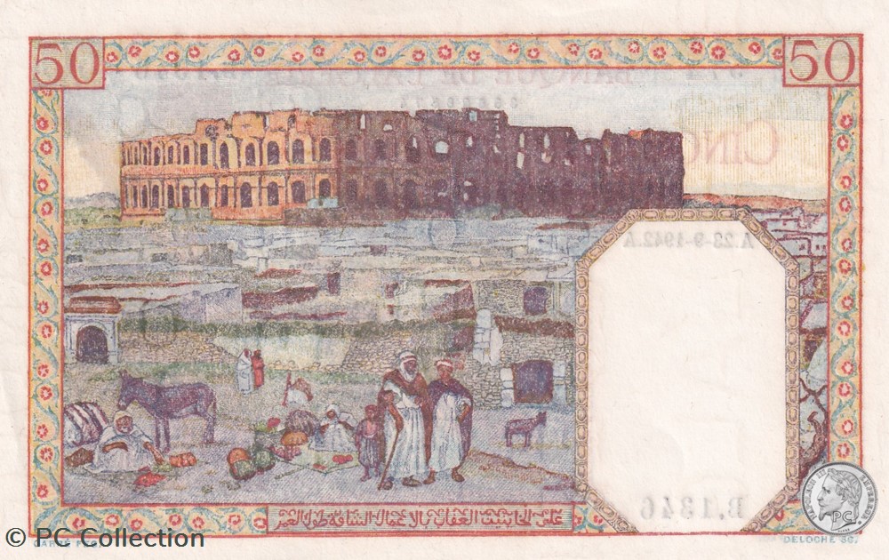 1942 Pick84 50 Franc algérien Unc billets afrique 1942 pick84 50 franc algerien unc