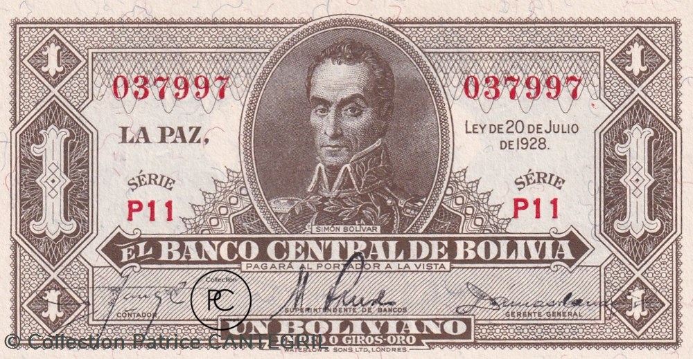 billets amerique du sud 1928 pick128a 8 1 bs boliviano bolivien sup
