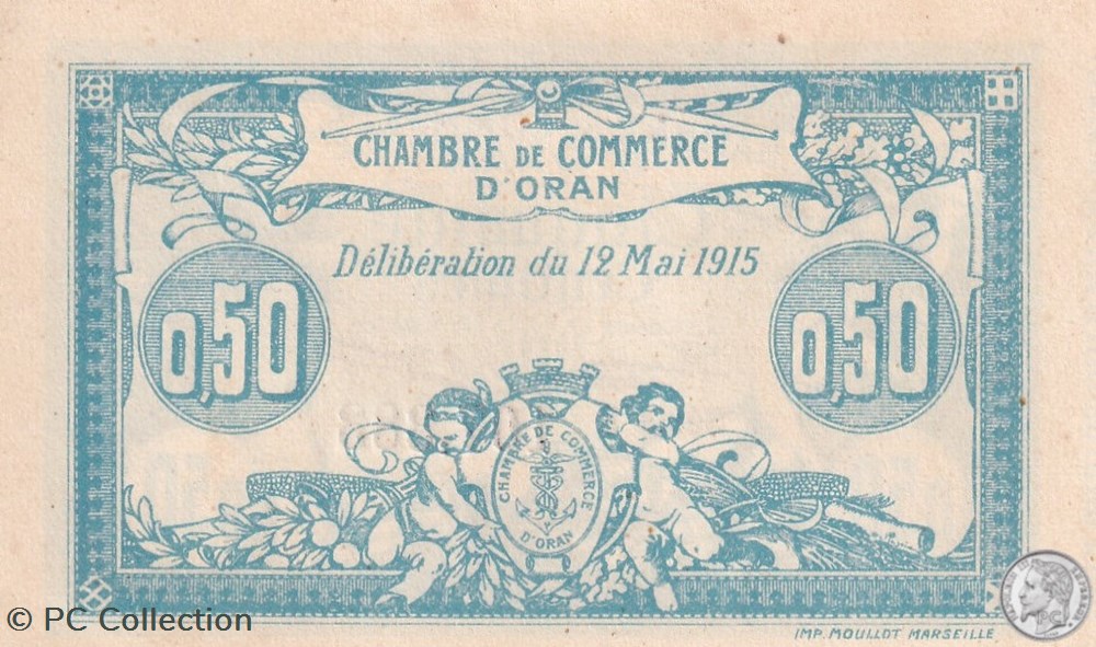 141-1-12/5/1915 Oran 50 Cts - Série E - Cdc billets afrique algerie 141 1 12 5 1915 oran 50 cts serie e cdc