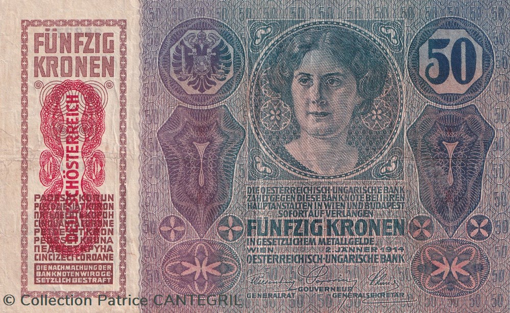 1914 Pick 15 50 Kronen TTB surcharge rouge rare billets europe autriche 1914 pick 15 50 kronen ttb surcharge rouge rare