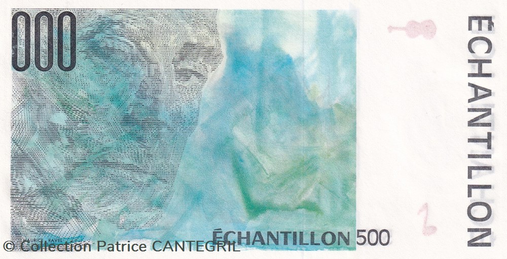 Billet test,. Echantillon. Banque de France. 500 Francs Maurice Ravel. Unc billets billet test echantillon banque de france 500 francs maurice ravel unc