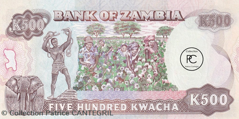 1991 Pick35a 500 ZK - Kwacha zambien Unc billets afrique 1991 pick35a 500 zk kwacha zambien unc