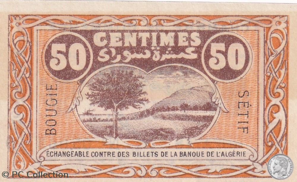 139-3- 9/3/1918 Bougie Sétif 50 cts Cdc Séries A.18 billets afrique algerie 139 3 9 3 1918 bougie setif 50 cts cdc series a 18