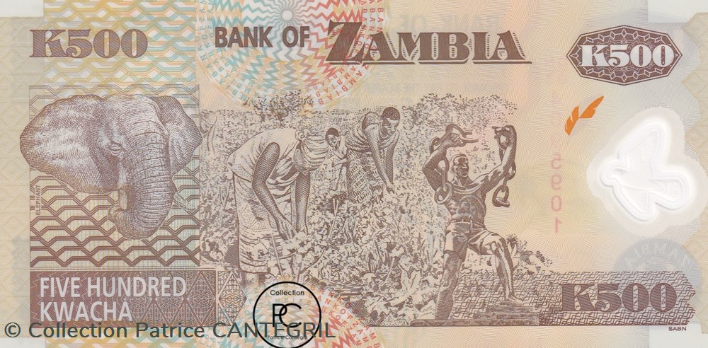 2008 Pick43f 500 ZK - Kwacha zambien Unc billets afrique 2008 pick43f 500 zk kwacha zambien unc