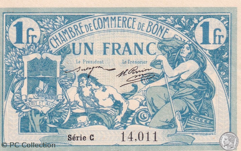 138-3- 18/5/1915 Bône 1 Franc Série C billets afrique algerie 138 3 18 5 1915 bone 1 franc serie c