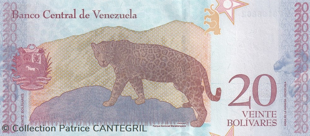 20 Bolívares Banco Central de Venezuela 15.01.2018 Unc Pick 104 billets amerique du sud 20 bolivares banco central de venezuela 15 01 2018 unc pick 104