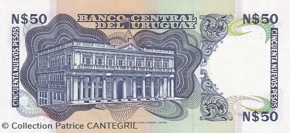 billets amerique du sud 50 nuevos pesos banco central del uruguay 1988 1989 unc pick 61a 2