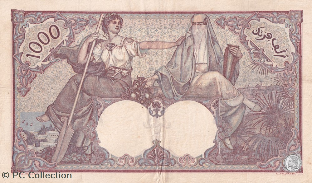 1938 Pick83 1 000 Franc algérien TTB billets afrique 1938 pick83 1 000 franc algerien ttb