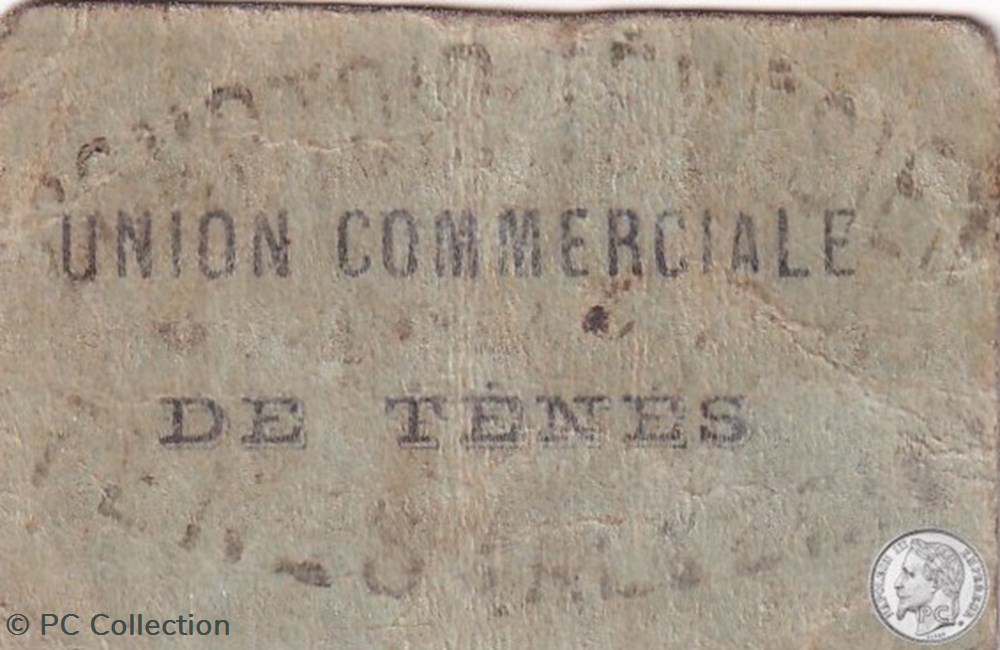 billets afrique algerie tenes 5 0 25 centimes vert union commerciale