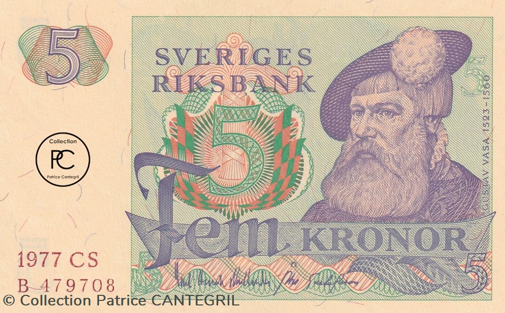 1977 Pick 51d 5 Kronor Sveriges Riksbank Unc billets europe suede 1977 pick 51d 5 kronor sveriges riksbank unc