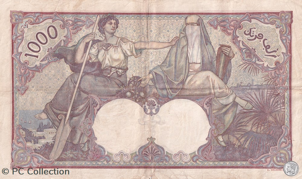 1926 Pick83 1 000 Franc algérien TB billets afrique 1926 pick83 1 000 franc algerien tb